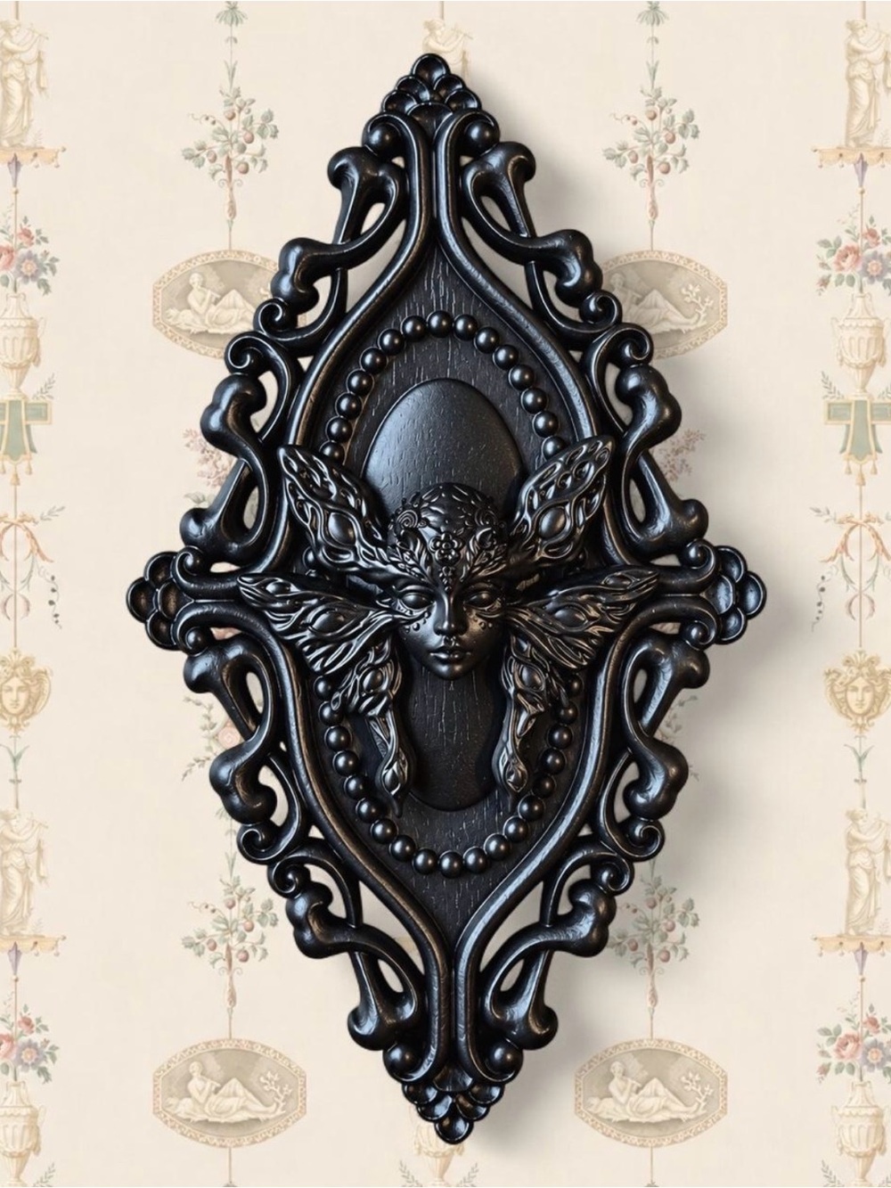 Handmade Y2K Style Maiden Moth Wall Plaque
